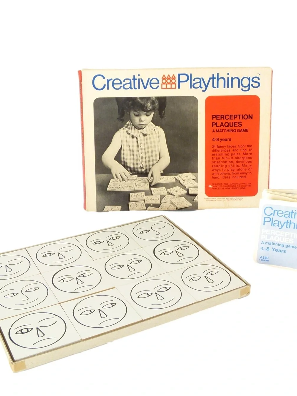Vintage 1969 Creative Playthings Perception Plaques Chernoff Faces Matching Game
